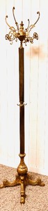 lot 141 image: Vintage Brass Coat Rack