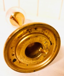 lot 17 image: Mid Century Brass Oil Lamp Candleholder by Freddie Anderson, Denmark, 1970s