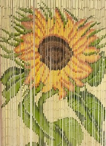 lot 277 image: Gorgeous Bamboo Beaded Sunflower Door Curtain