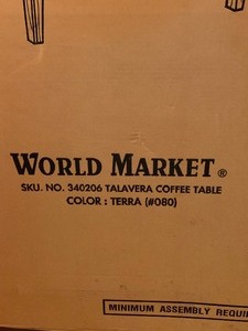 lot 279 image: New World Market Coffee Table - Wood withTile Top