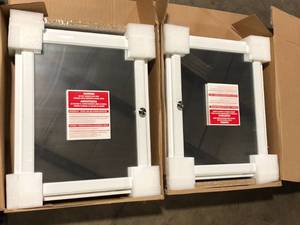 lot 28 image: Lot of 2 Home Decorators Collection 20.8 in. W x 25.8 in. H Rectangular Wood Composite Medicine Cabinet with MirrorCustomer Returns See Pictures