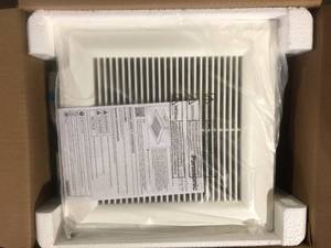 lot 48 image: Panasonic WhisperValue DC Pick-A-Flow 50, 80 or 100 CFM Ceiling or Wall Low Profile Housing Depth Energy Star Bath Exhaust Fan    Customer Returns See Pictures
