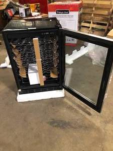 lot 1 image: Magic Chef 23.4 in. W 50-Bottle Wine Cooler in Stainless Steel Customer Returns See Pictures