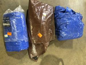 lot 24 image: Lot of Assorted Tarps Various Models and Conditions  Customer Returns See Pictures