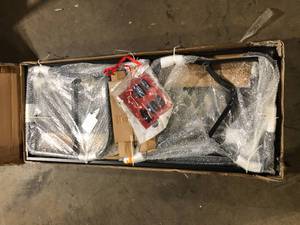 lot 26 image: Hampton Bay Flintridge Black Outdoor Patio Glider Damaged   Customer Returns See Pictures