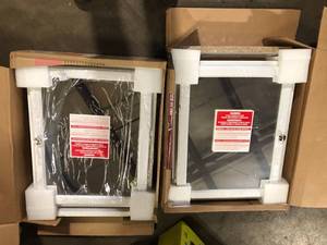 lot 46 image: Lot of 2 Home Decorators Collection 20.8 in. W x 25.8 in. H Rectangular Wood Composite Medicine Cabinet with Mirror Customer Returns See Pictures