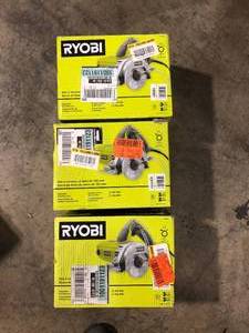 lot 41 image: Lot of RYOBI 12 -Amps 4 in. Blade Corded Wet Tile Saw   Customer Returns See Pictures