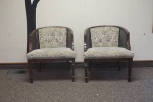 Pair of Wood Armed Chairs