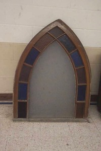 Stained Arch Glass Window Pane 31 x 43