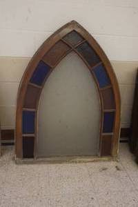 Stained Arch Glass Window Pane 31 x 43