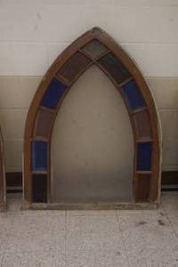 Stained Arch Glass Window Pane 31 x 43