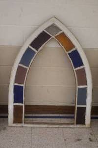 Stained Arch Glass Window Pane 31 x 43, No center glass