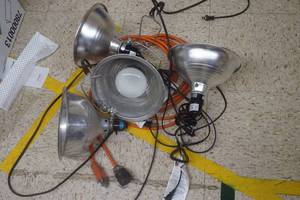 Four Heat Lamps and extension Cord