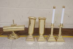 Church Altar Light, Flowers Holders, and Candle Stick holders