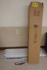 Twentynine 4 ft Flurorescent Lights T-12 Bulbs, 1 2ft Flurorescent Bulb
