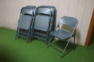 Twelve Metal Blue kids folding Chairs