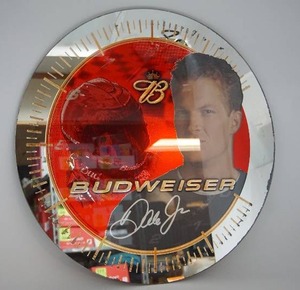lot 6 image: Dale Earnhardt Jr Budweiser 23 Round Glass Mirror NASCAR Anheuser Busch...