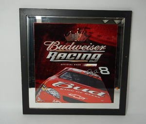 lot 7 image: Dale Earnhardt Jr Budweiser Official Beer Racing Collectible Framed Mirror Sign