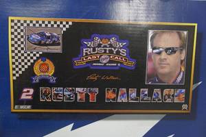 lot 11 image: RARE...NEW Rusty Wallace Rustys Last Call Lite Beer Penske Racing Large 3-D MatteFramed Photo Art Signed Print...