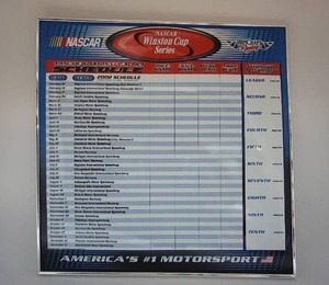 lot 12 image: NEW 2002 NASCAR Winston Cup Series Dry-Erase Magnetic Board Schedule Fill-In PoleRace Winners ThirdFourth Place Winners