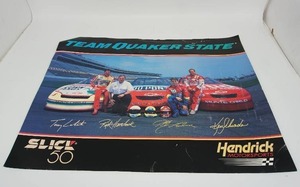 lot 26 image: NASCAR Vintage Poster Art 1996 Hendrick Motorsports Quaker State SIGNED Rick HENDRICK, GORDON,  LABONTE,  SCHRADER...