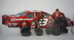 lot 28 image: Large NASCAR Budweiser Racing 3-D Cardboard Bar Display(missing backboard) Dale Earnhardt Jr. #8 Bud...