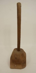 lot 46 image: Antique Primitive Wood Mallet, Masher or Hat Stand...
