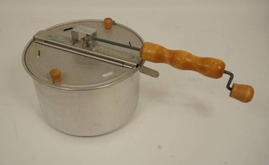 lot 49 image: Whirley-Pop Aluminum Stove Top Popcorn Popper Hand Crank Made In USA