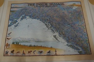 lot 63 image: Waterways Collection The Inside Passage & Alaskas South Coast Wall Map