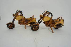 lot 77 image: NEW Collectible Art Sculpture Wood Motorcycle Bike Handmade Harley Davidson