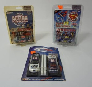 lot 119 image: NASCAR Action Racing Platinum Series Collectables 164 Diecast Dale Jarrett #88 Quality Care, Superman Racing Jeff Gordon #24 Dupont, Penske Racing Rusty Wallace #2 Miller Lite & Jeremy Mayfield #12 Mobil 1