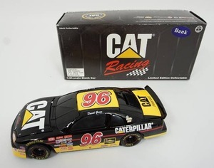 lot 144 image: DAVID GREEN #96 Caterpillar CAT 1997 Chevy Monte Carlo Action Racing 124 NASCAR Diecast Car BANK......
