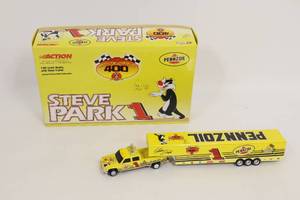 lot 497 image: 2001 Steve Park 164th Pennzoil Looney Tunes dually with trailer