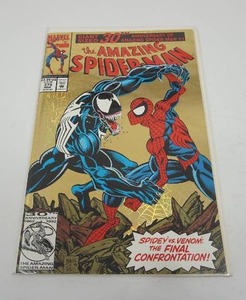 lot 17 image: The Amazing Spider-Man #375 GIANT-SIZE 35th Anniversary Spidey vs Venom Foil Cover 1st App Ann Weying Marvel 1993