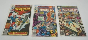 lot 42 image: (3) 1970s Marvel Comics The Invaders #14 #27 #28 Comic Books...
