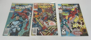 lot 91 image: (3) Marvel Comics Spide-Man #35 Maximum Carnage Part 4 of 14, #34 Vengenance1993, #32 The Punisher 1993...