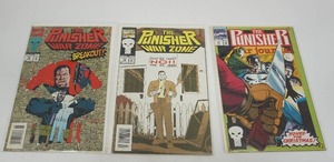 lot 97 image: (3) Marvel Comics The Punisher War Zone #14 #16, The Punisher War Journal #39 Honed for Christmas...