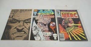 lot 100 image: (3) Marvel Comic Books The Punisher #55 The Final Days Part 3 1991, The Punisher #57 Americas Most Hunted 1991, Mark Hazzard MERC #1 Nov