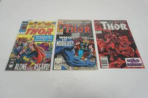 lot 230 image: (3) The Mighty Thor #434 JULY  #422 SEPT Black Galaxy Saga  #416 APR Hero Horrors Marvel Comics