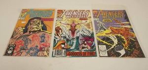 lot 200 image: (3)  Avengers West Coast #63 OCT  #71 JUNE Pele Goddess of Fire  #72 JULY Tattoo Marvel Comics