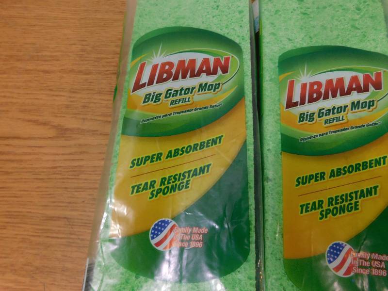 (7) New Libman Big Gator Sponge Mop Head Refill