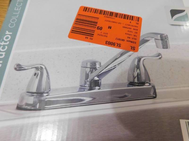 Glacier Bay Constructor Double Handle Standard Kitchen Faucet in Chrome