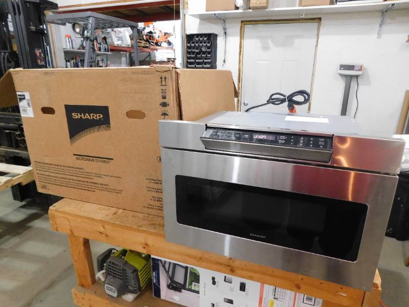 New - Sharp 1.2 cu. ft. 24 in. Microwave Drawer with Concealed Controls, Built-In Stainless Steel with Sensor Cooking
