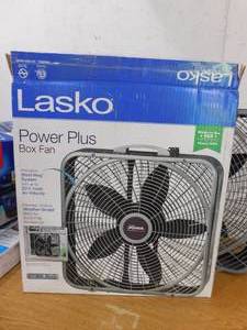 Lasko 20 in. 3 Speeds Box Fan in Gray with Weather-Shield Design for Window Use, Energy Efficent, Carry Handle, Steel Body