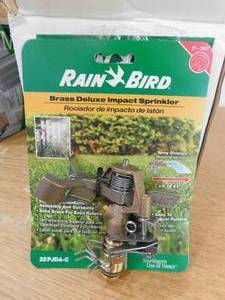 (7) Rain Bird 25PJDAC Riser-Mounted Brass Impact Sprinkler, Adjustable 20-41 ft.