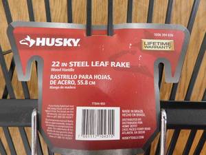 (2) Husky 53 in. Long Wood Handle 22 in. Steel Leaf Rake