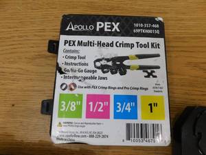 Apollo Multi-Head PEX Crimp Tool Kit-Minimum Pipe O.D Size 38 in. to Maximum O.D. Pipe Size 1 in. O.D. Size