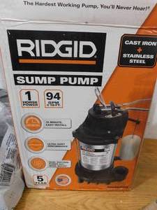 New - RIDGID 1 HP Stainless Steel Dual Suction Sump Pump