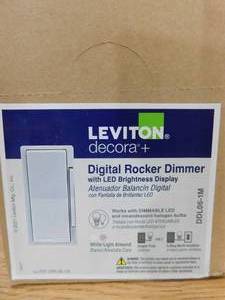(3) New - Leviton Decora Digital Dimmer 300-Watt LED and CFL600-Watt IncandescentHalogen, WhiteLight Almond