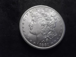lot 9 image: 1881 S Morgan Silver Dollar
